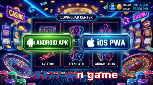 Main screen of 9377 Win Game download page for PK players