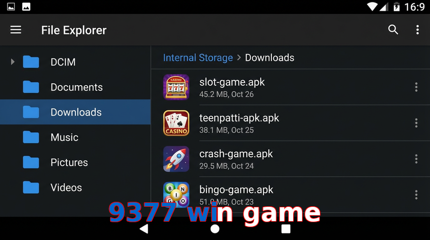 Main screen of 9377 Win Game gameapk page for PK players