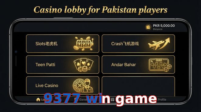 Lobby view of 9377 Win Game for Pakistan users